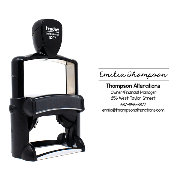 Custom Script 6 Line Profession Stamp with Body