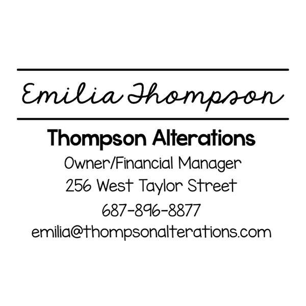 Custom Script 6 Line Profession Stamp