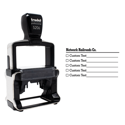 Custom Business Name With Boxes 5 Line Form Stamp - alternate view
