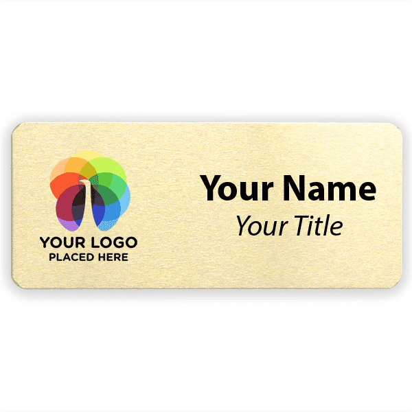 1.5 x 3.5 Brushed Gold Name Tag