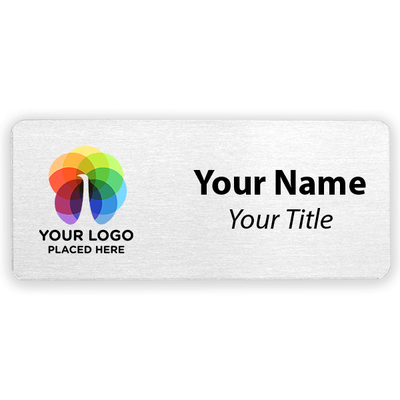 1.5 x 3.5 Silver Name Tag