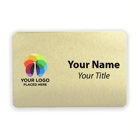 2 x 3 Brushed Gold Name Tag