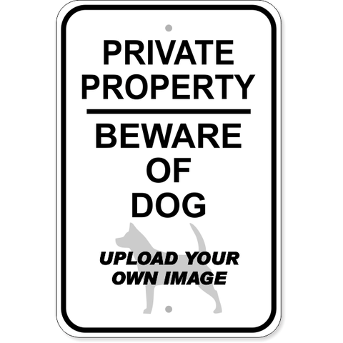 Private Property Beware of Dog Aluminum Sign | 18" x 12"