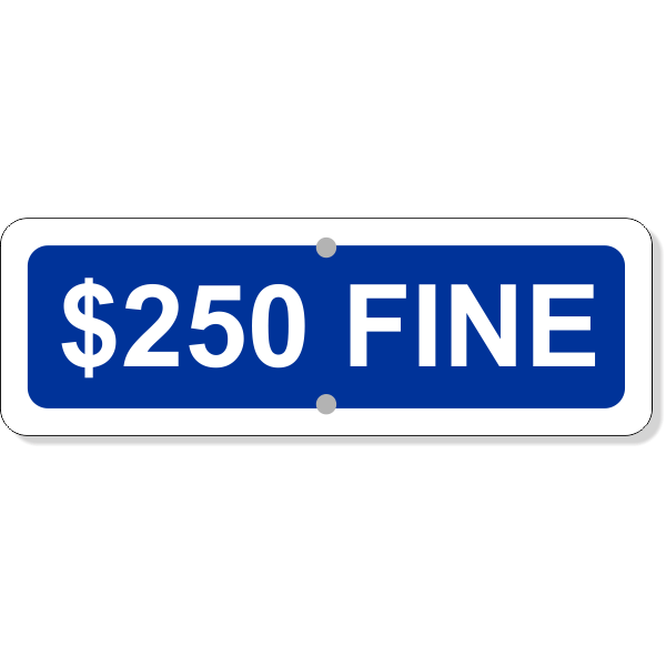 Custom Fine Add-On Aluminum Sign Blue | 4" x 12"