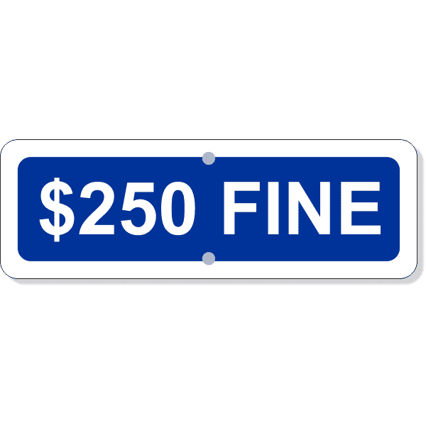 Custom Fine Add-On 4" x 12" Blue Aluminum Sign