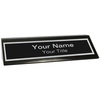 Personalized High-Gloss Black Desk Wedge | 2" x 8" - alternate view