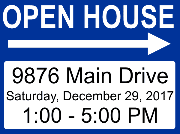 Basic Open House Arrows Sign