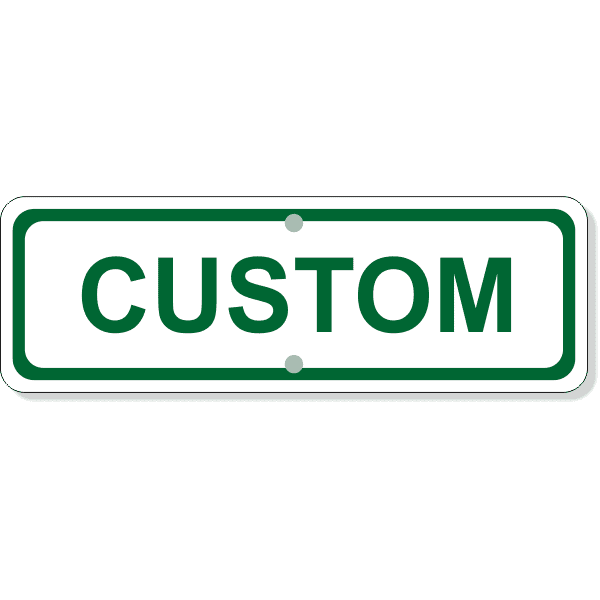 Custom Text Add-On Aluminum Sign Green | 4" x 12"