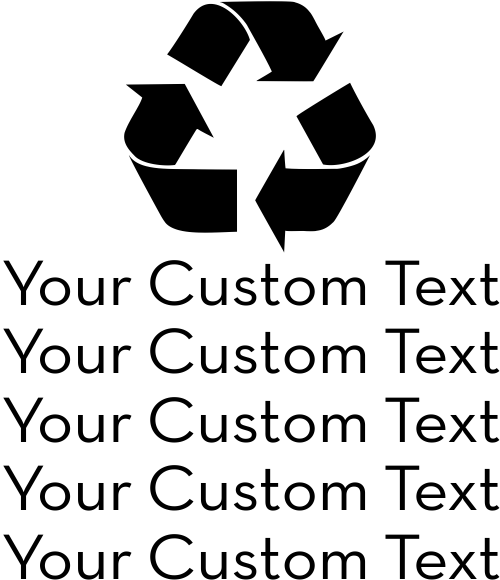 Custom Text Recycle Symbol Rubber Stamp