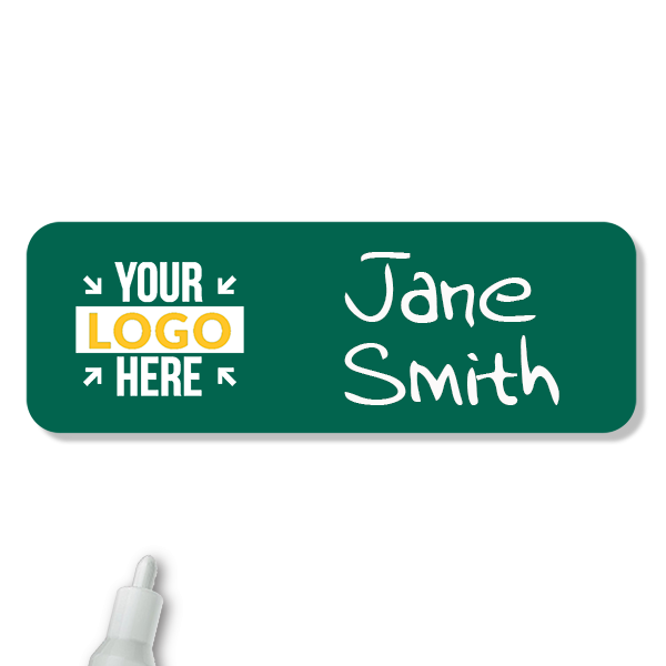 Customized 1 x 3 Chalkboard Reusable Name Tag - Example