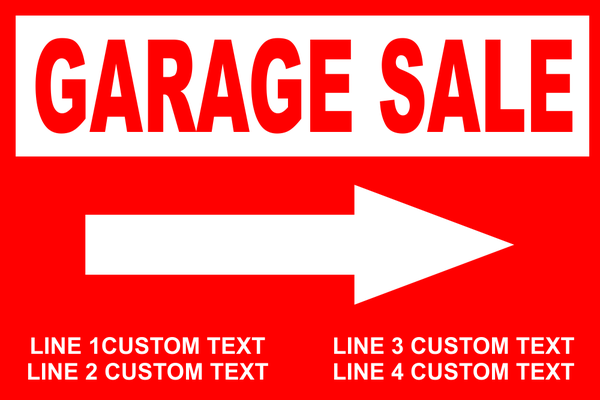 Customized Garage Sale Yard Sale Sign with Stake - 18" x 24"