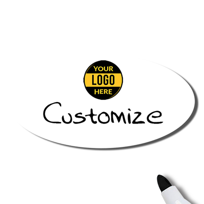 Customized Oval 1.5 x 3 Dry Erase Reusable Name Tag - alternate view