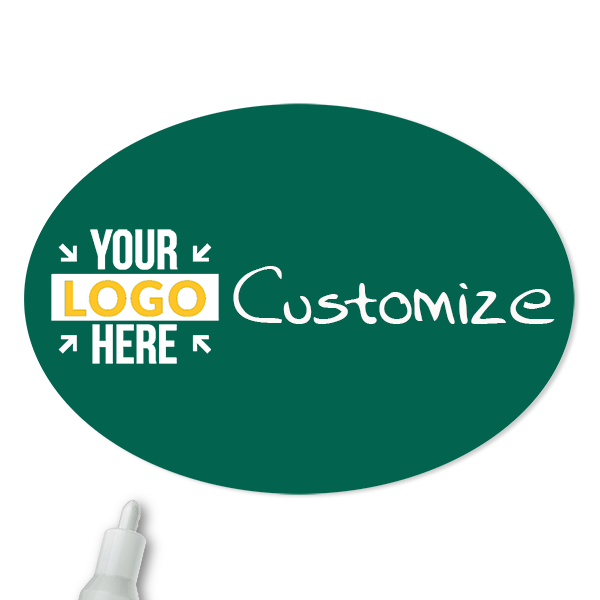 Customized Oval 1.75 x 2.5 Chalkboard Reusable Name Tag