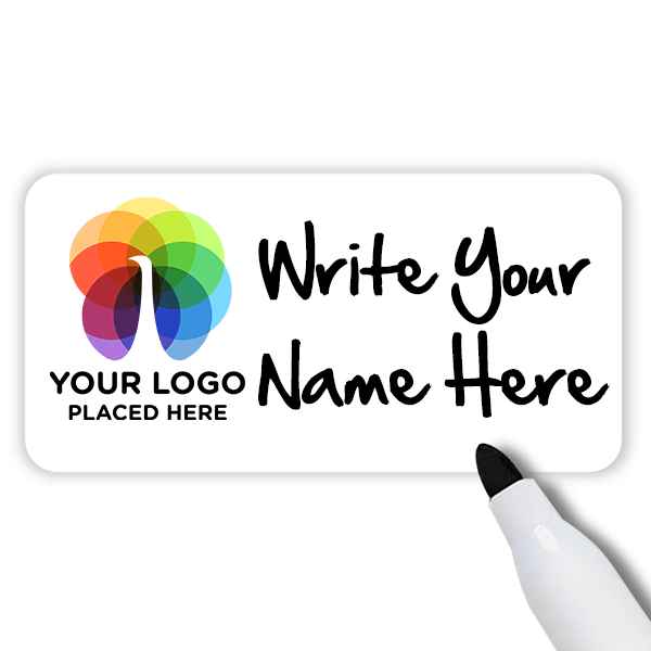 Customized 1.5 x 3 Dry Erase Reusable Name Tag