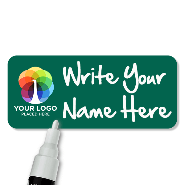 Customized 1.5 x 3.5 Chalkboard Reusable Name Tag