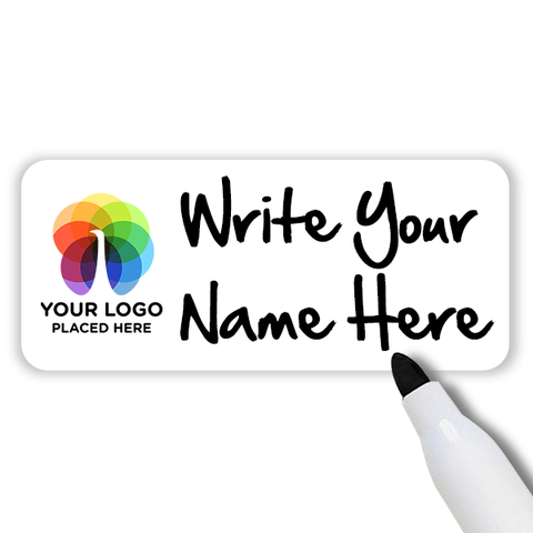 Customized 1.5 x 3.5 Dry Erase Reusable Name Tag