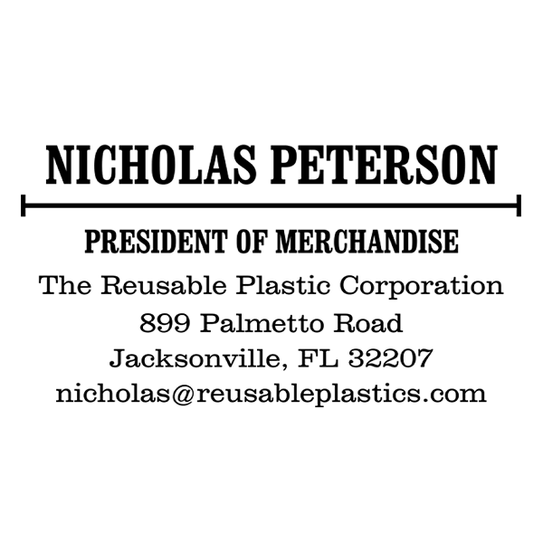 Custom Serif 4 Line Profession Stamp