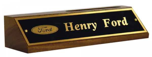 2" x 8" Solid Walnut Easel with Card Holder & Metal Name Plate 2" x 8" Solid Walnut Easel with Card Holder & Metal Name Plate