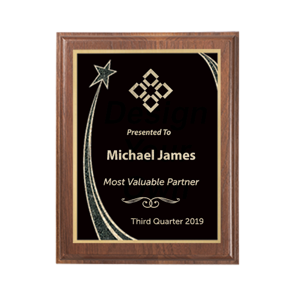 Most Valuable Person Rising Star Walnut Plaque Most Valuable Person Rising Star Walnut Plaque