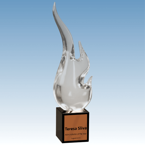 Career Years Flame Sculpture Crystal Award Career Years Flame Sculpture Crystal Award