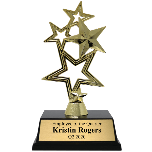 Employee of the Quarter 5-Star Gold Award Trophy Employee of the Quarter 5-Star Gold Award Trophy