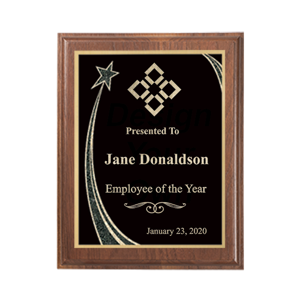 Employee of the Year Rising Star Walnut Plaque Employee of the Year Rising Star Walnut Plaque