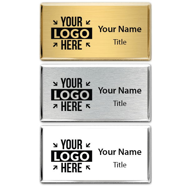 Engraved Executive Beveled Badges - Medium Rectangle Engraved Executive Beveled Badges - Medium Rectangle