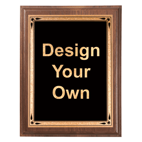 Genuine Walnut 8" x 10" Plaque with Step Edge and Engraved Plate Genuine Walnut 8" x 10" Plaque with Step Edge and Engraved Plate