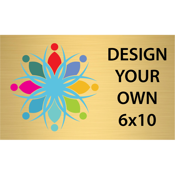 Horizontal Full Color Brass Signs 6" x 10" Horizontal Full Color Brass Signs 6" x 10"