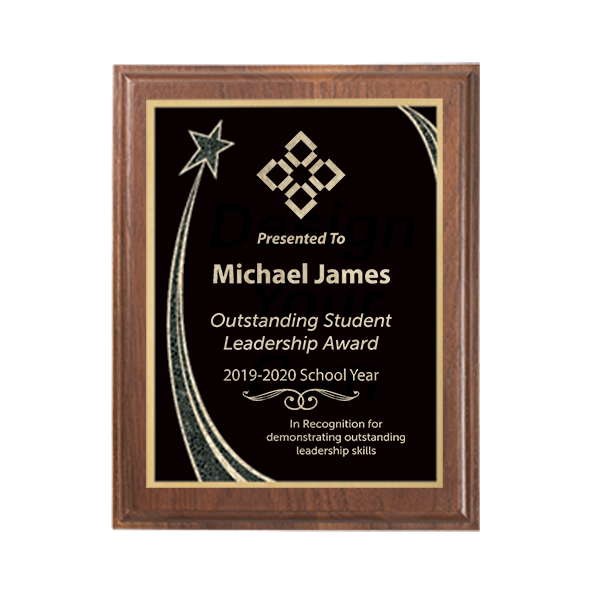 Rising Star Student Leadership Walnut Plaque Rising Star Student Leadership Walnut Plaque