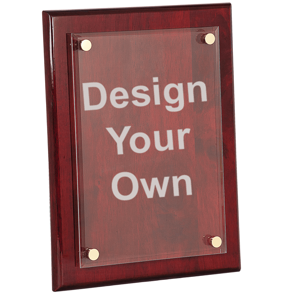 10x13 Rosewood Plaque with Floating Acrylic Engraved Plate 10x13 Rosewood Plaque with Floating Acrylic Engraved Plate