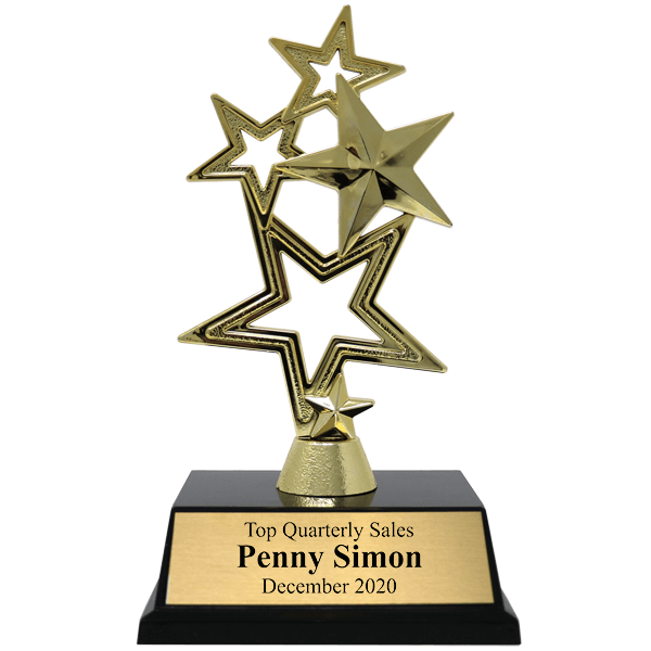 Sales Goal 5-Star Gold Award Trophy Sales Goal 5-Star Gold Award Trophy