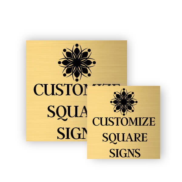 Square Engraved Heavy Brass Signs Square Engraved Heavy Brass Signs