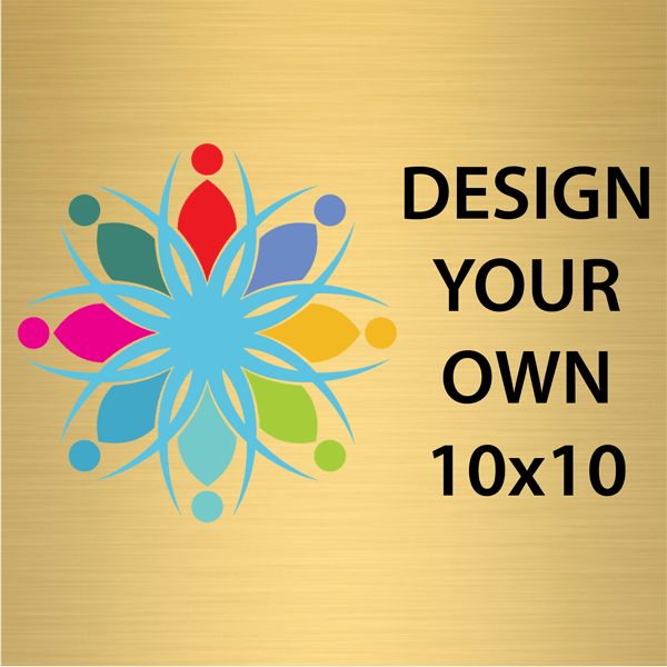 Square Full Color Brass Signs 10" x 10" Square Full Color Brass Signs 10" x 10"