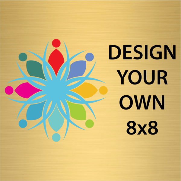 Square Full Color Brass Signs 8" x 8" Square Full Color Brass Signs 8" x 8"