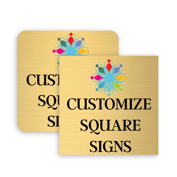 Square Full Color Brass Signs Square Full Color Brass Signs