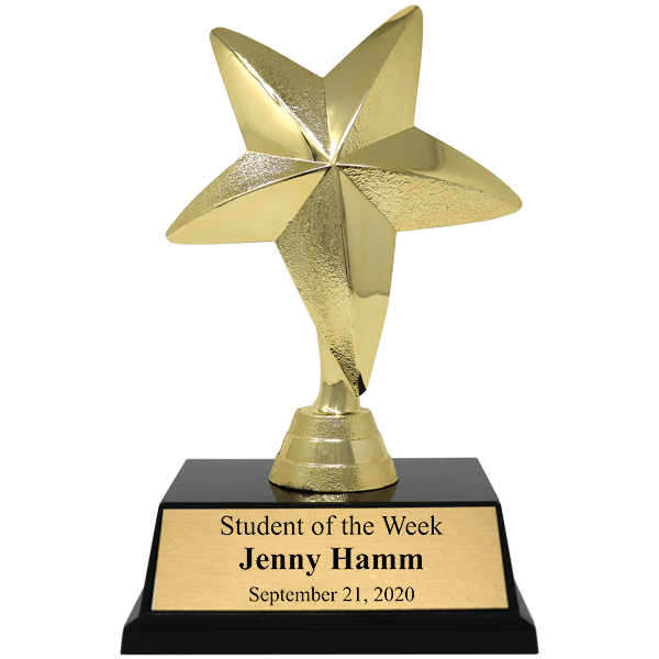 Student Gold Star Award Trophy Student Gold Star Award Trophy