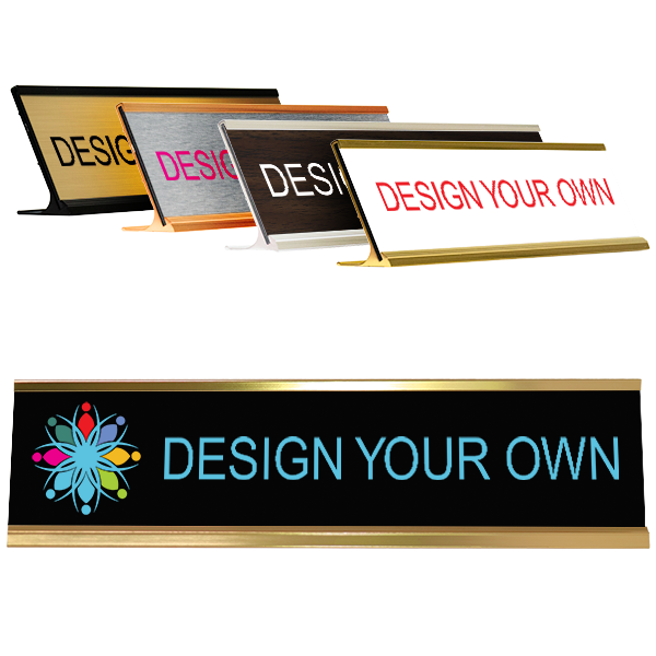 Traditional 2" x 8" Desk Nameplate - Full Color Traditional 2" x 8" Desk Nameplate - Full Color