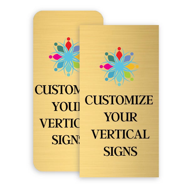 Vertical Full Color Brass Signs Vertical Full Color Brass Signs
