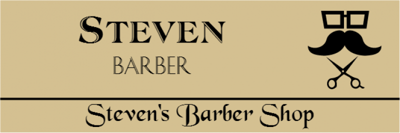Barber Shop 3 Line Rectangle Name Badge Barber Shop 3 Line Rectangle Name Badge
