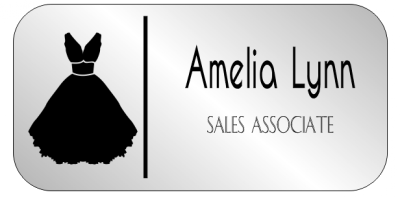 Bridal Shop 2 Line Rounded Rectangle Name Badge Bridal Shop 2 Line Rounded Rectangle Name Badge