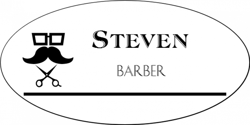 Barber Shop 2 Line Oval Name Badge Barber Shop 2 Line Oval Name Badge