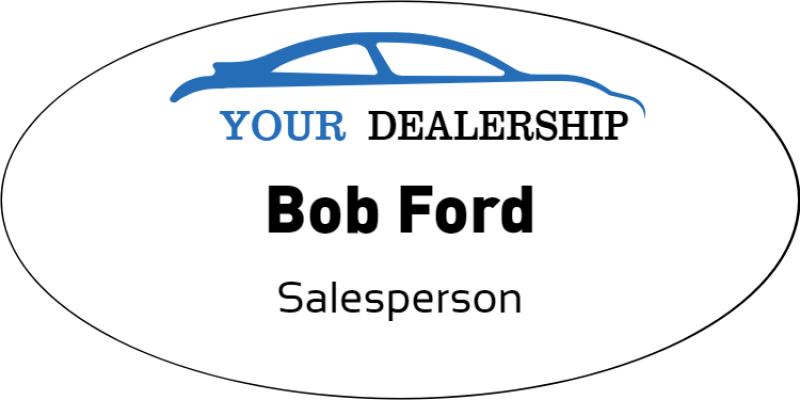 Color Oval Car Dealer Name Tag Color Oval Car Dealer Name Tag