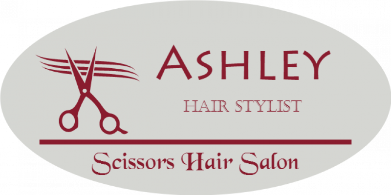 Hair Salon 3 Line Oval Name Badge B Hair Salon 3 Line Oval Name Badge B