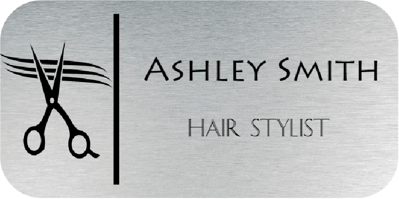 Hair Salon 2 Line Rounded Rectangle Name Badge B Hair Salon 2 Line Rounded Rectangle Name Badge B