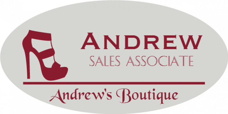 Shoe Store 3 Line Oval Name Badge Shoe Store 3 Line Oval Name Badge