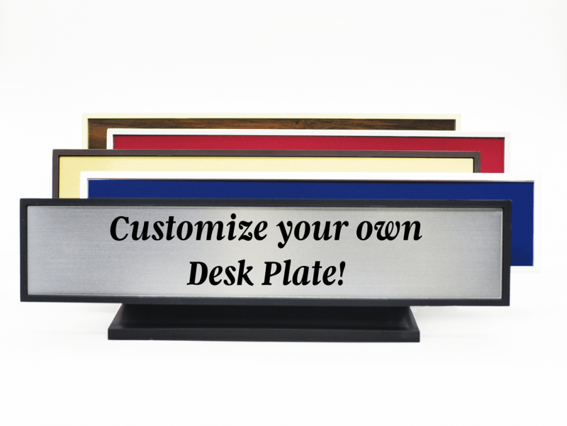 Plastic Square Corner Deskplate w/ Engraved Insert Plastic Square Corner Deskplate w/ Engraved Insert