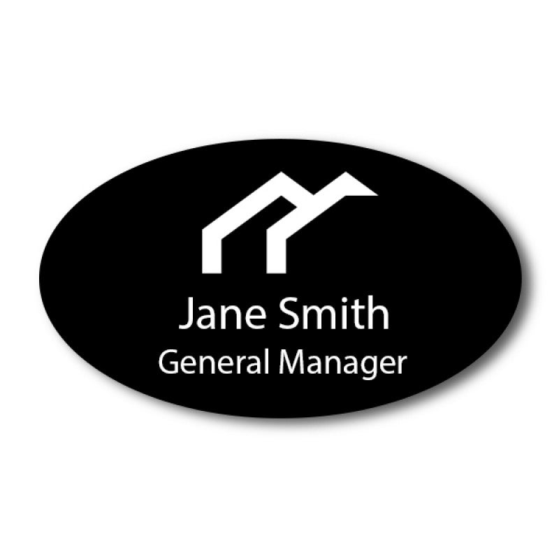 Laser Engraved Oval Name Tag - 1.75" x 3" Laser Engraved Oval Name Tag - 1.75" x 3"