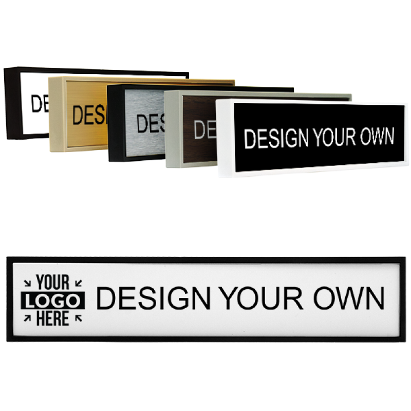 Square Corner Engraved Wall Sign with Holder - 2" x 9" Square Corner Engraved Wall Sign with Holder - 2" x 9"