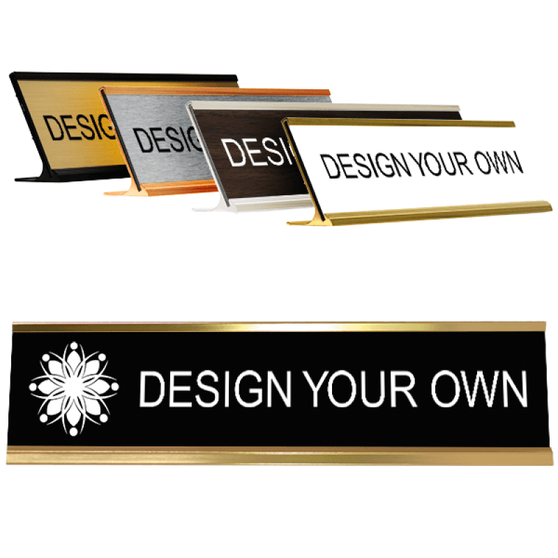 Traditional 2" x 8" Desk Nameplate - Engraved Traditional 2" x 8" Desk Nameplate - Engraved